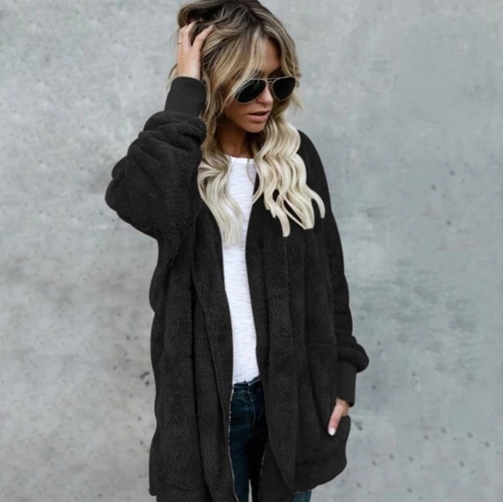 Womens Hoodie Cardigan Softest Teddy Bear feel